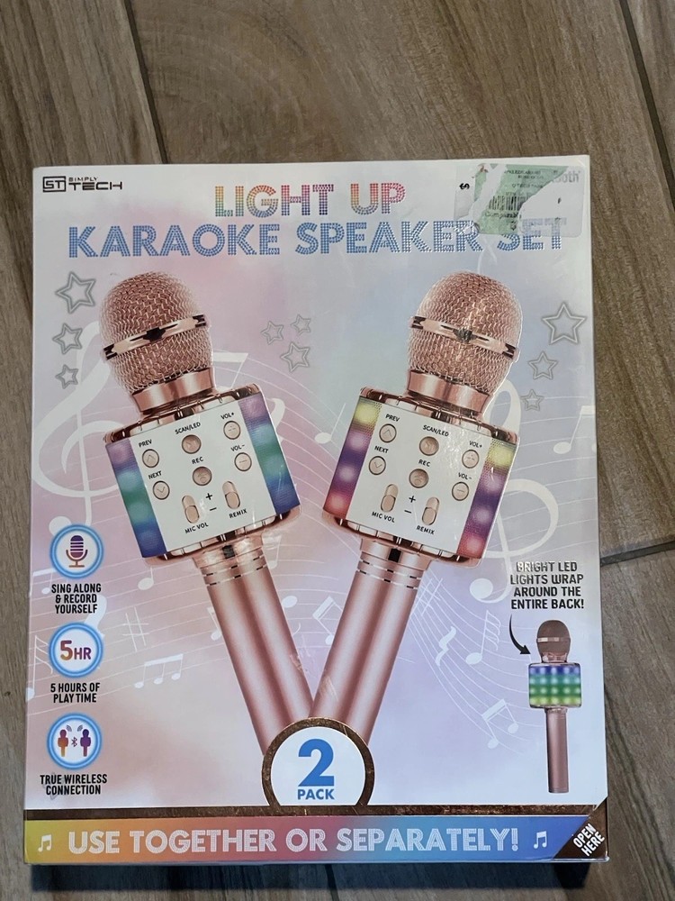 SimplyTech Light-Up Karaoke Speaker Set