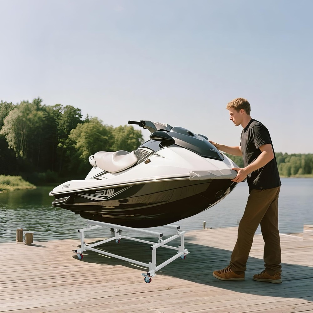 ✨Jet Ski Stand Dolly Adjustable Width 1000 lbs with 4 Casters,Storage Trailer