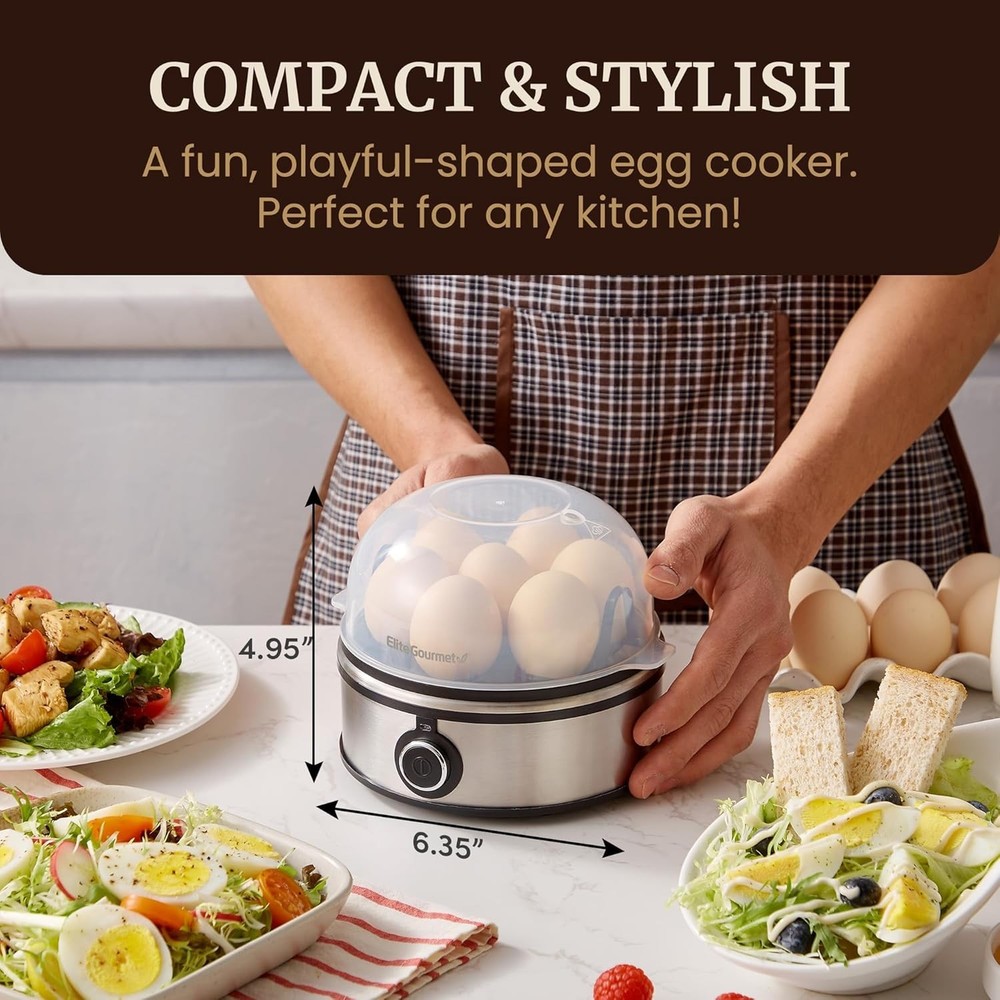 Compact Multi-Functional Egg Cooker: Boil, Poach & Make Omelets - 7-Egg Capacity