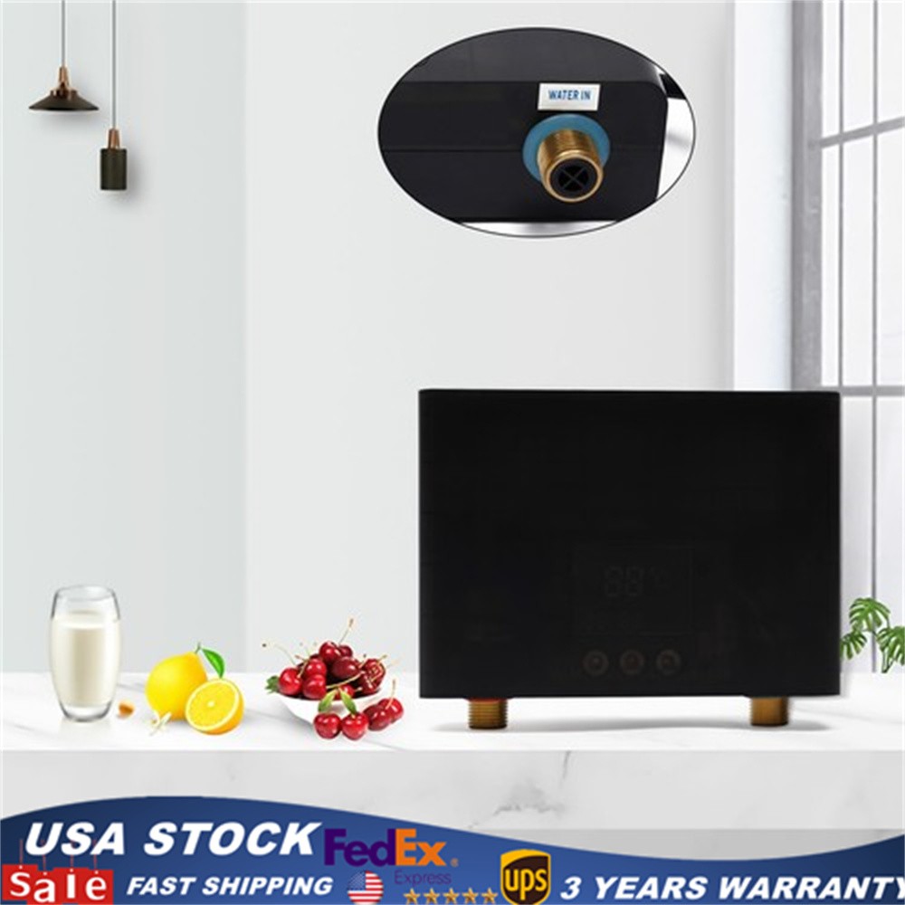 110V Electric Tankless Home Hot Water Heater Whole House Instant Heating 3000W