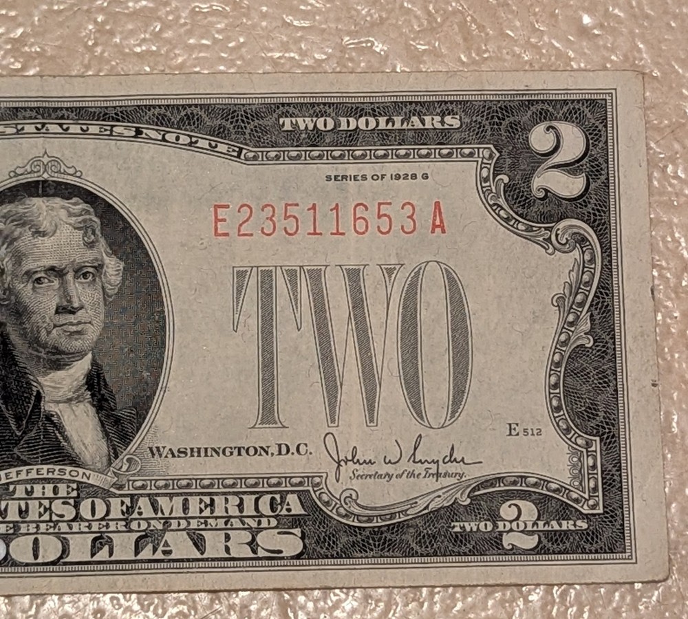 1928G Two Dollar Red Seal Note Nice Shape!!!!!653