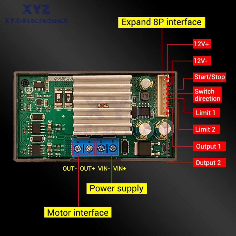 12-30V DMC02 DC Motor Controller Forward/Reverse Delay Cycle Speed Regulation