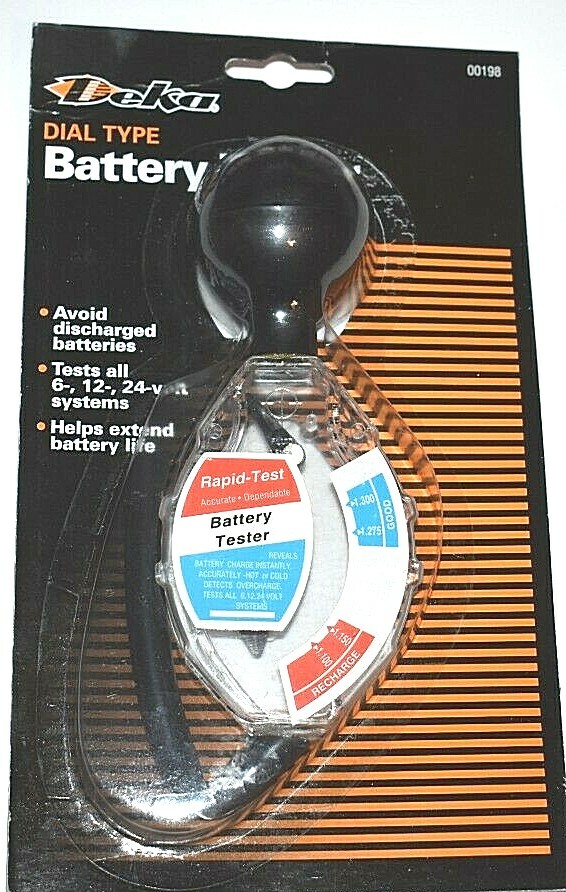 Dial Type Batttery Tester for 6, 12, 24 Volt System With Instructions