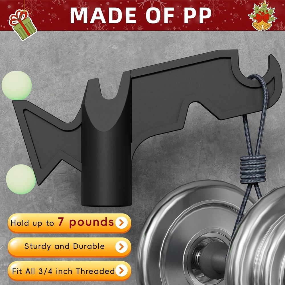 Christmas Light Hanger Tool Attachment, Utility Hook Screw On 2 Pack, Black