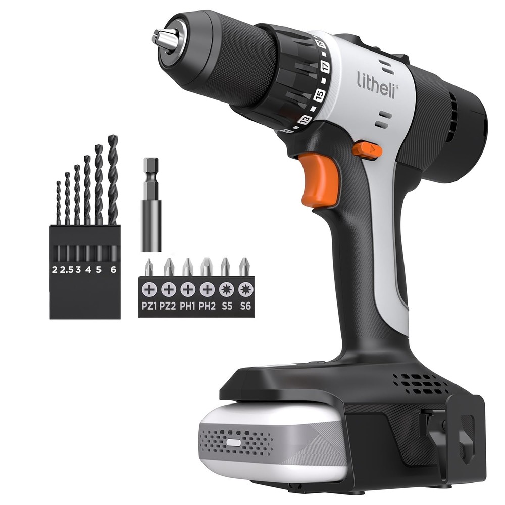 20V Cordless Drill Driver, Electric Power Drill with 2 Variable Speed Setting...
