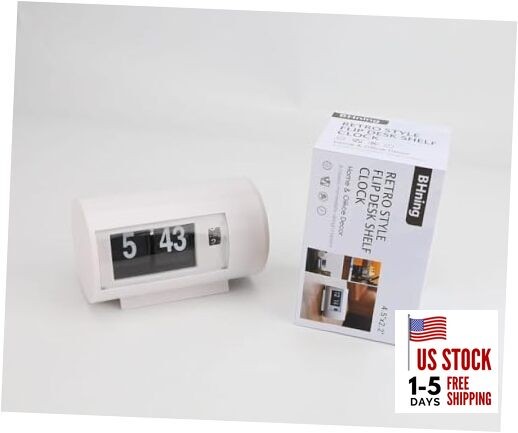 Retro Table Clock Auto Flip Clock 12 Hours AM/PM Format Display Timepiece
