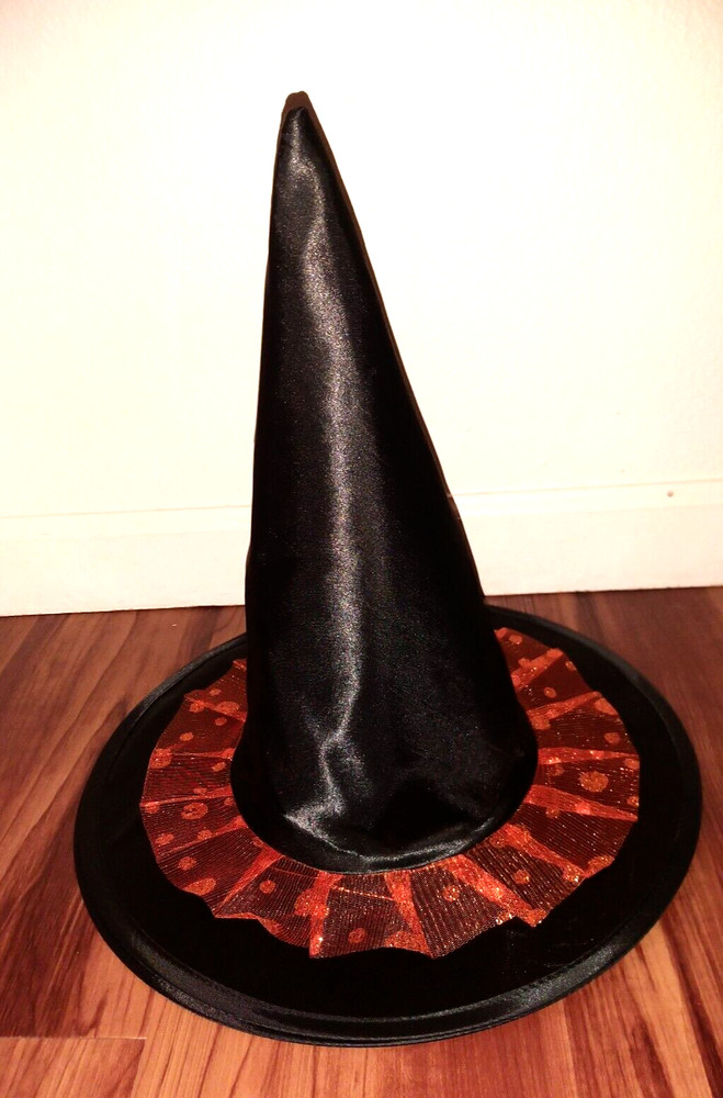 Happy Halloween Witch Hat (Black and Orange)