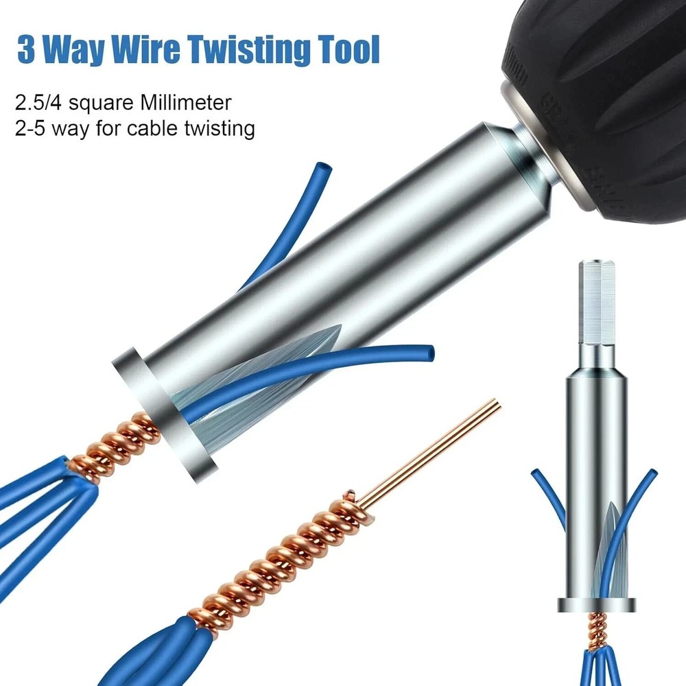 3x Wire Stripping Twisting Tool Electrical Drill Wire Stripper Cable Nut Twister