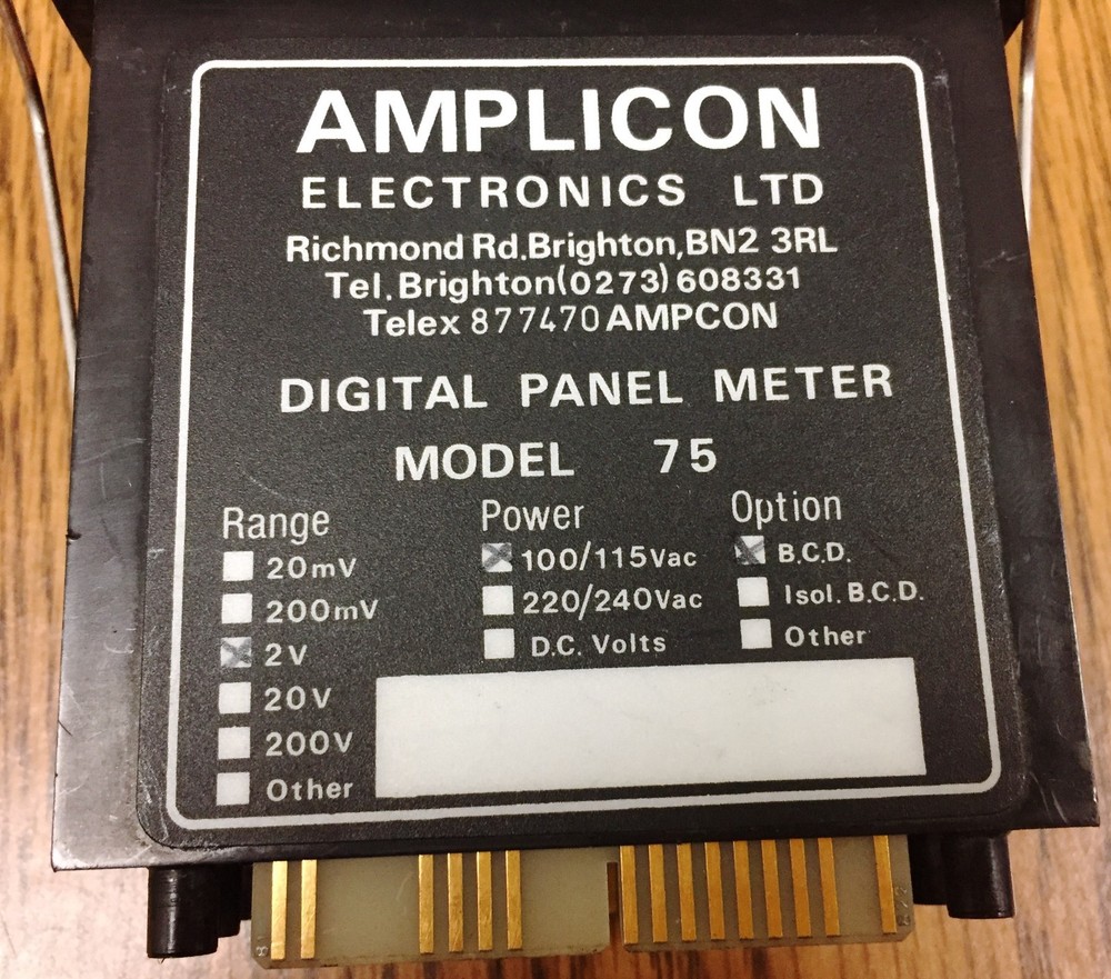 Amplicom Electronics Ltd. Model 75 Digital Panel Meter