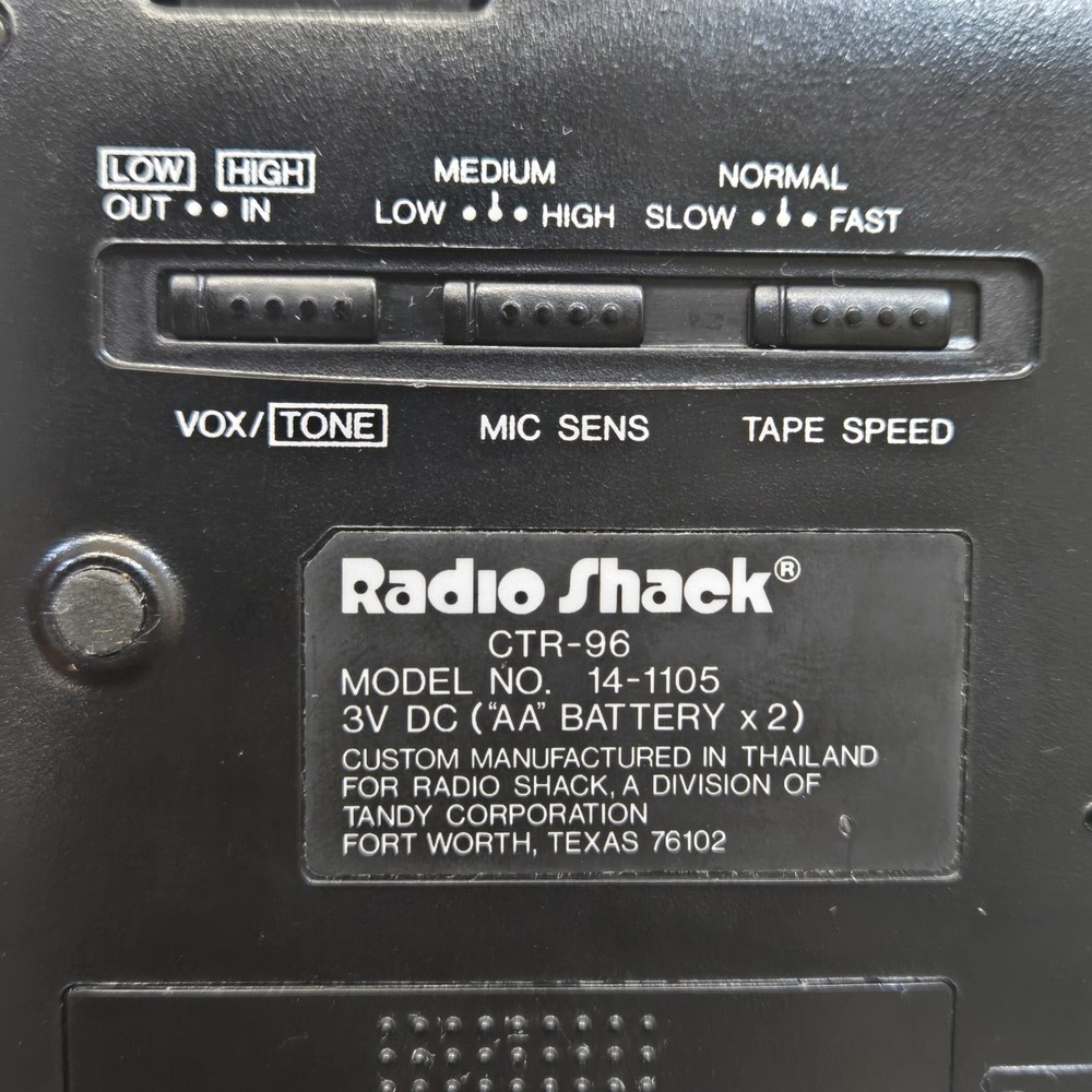 Radio Shack CTR-96 Cassette Tape Recorder