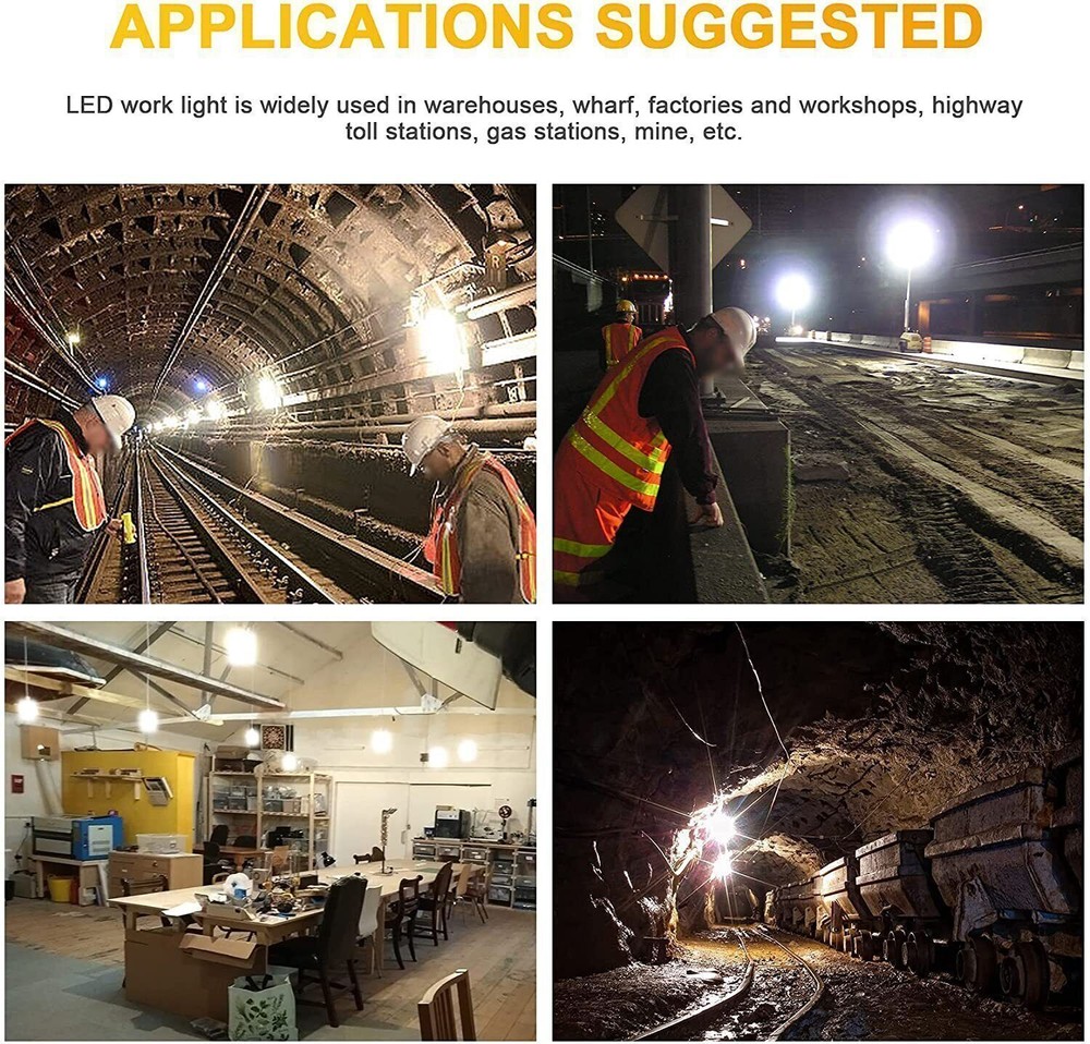 100Watt LED Temporary Work Light Linkable For Warehouse Garage Workroom Lighting