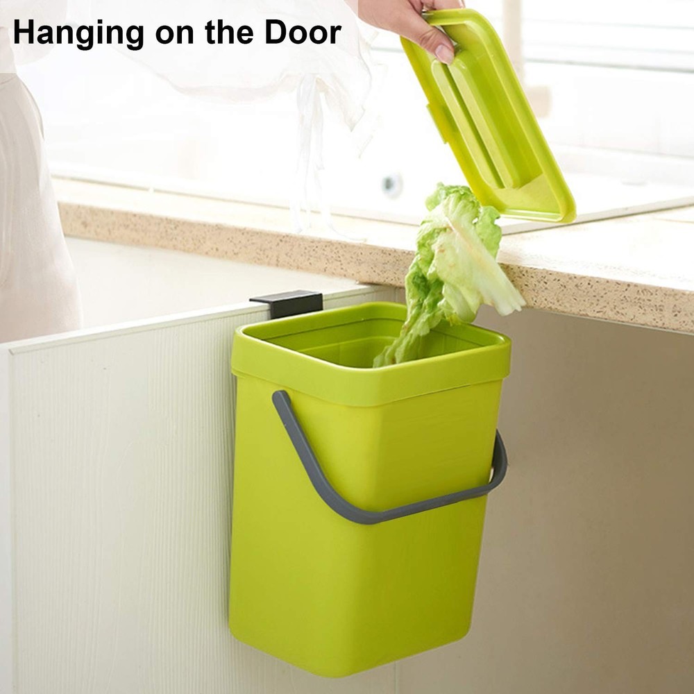 Compact 3L Odor-Free Kitchen Compost Bin - Wall-Mounted & Versatile Design