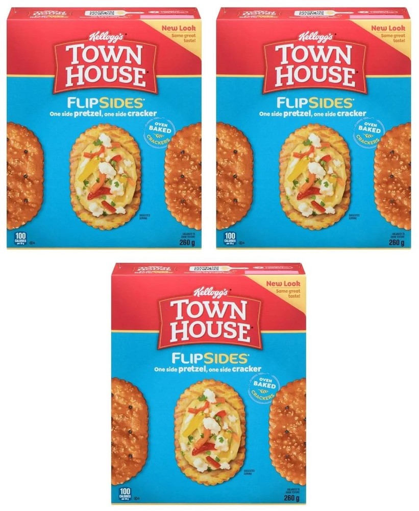 Kellogg's Town House Flipsides Original Cracker, 260g (3 Pack)