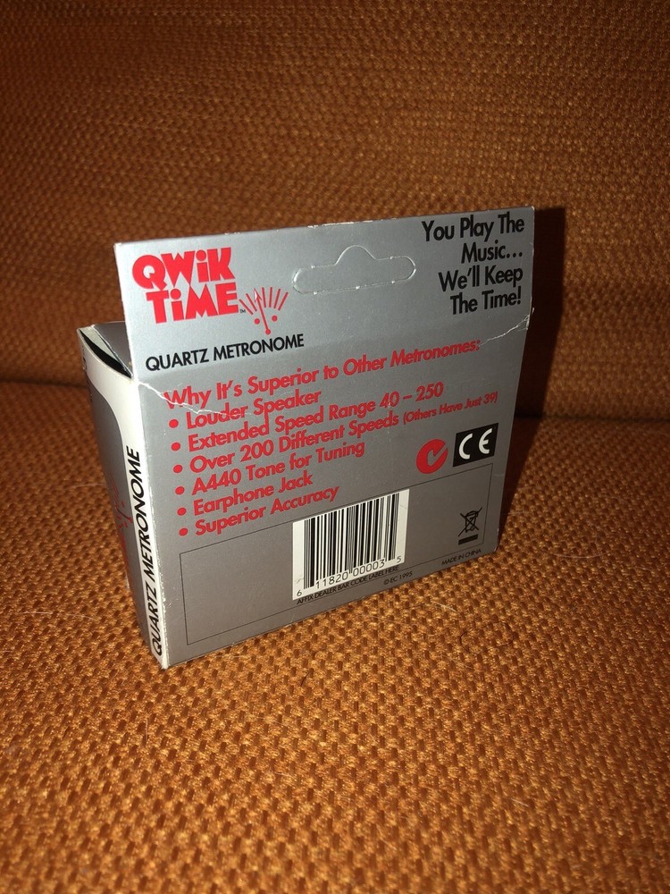 Quartz Metronome Qwik Time Qt3 Battery Powered Pocket