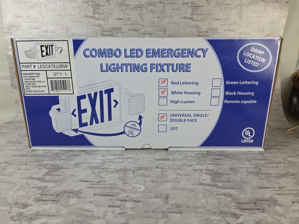 Brand New Never Installed  Combo LED EXIT Emergency Lighting Fixture