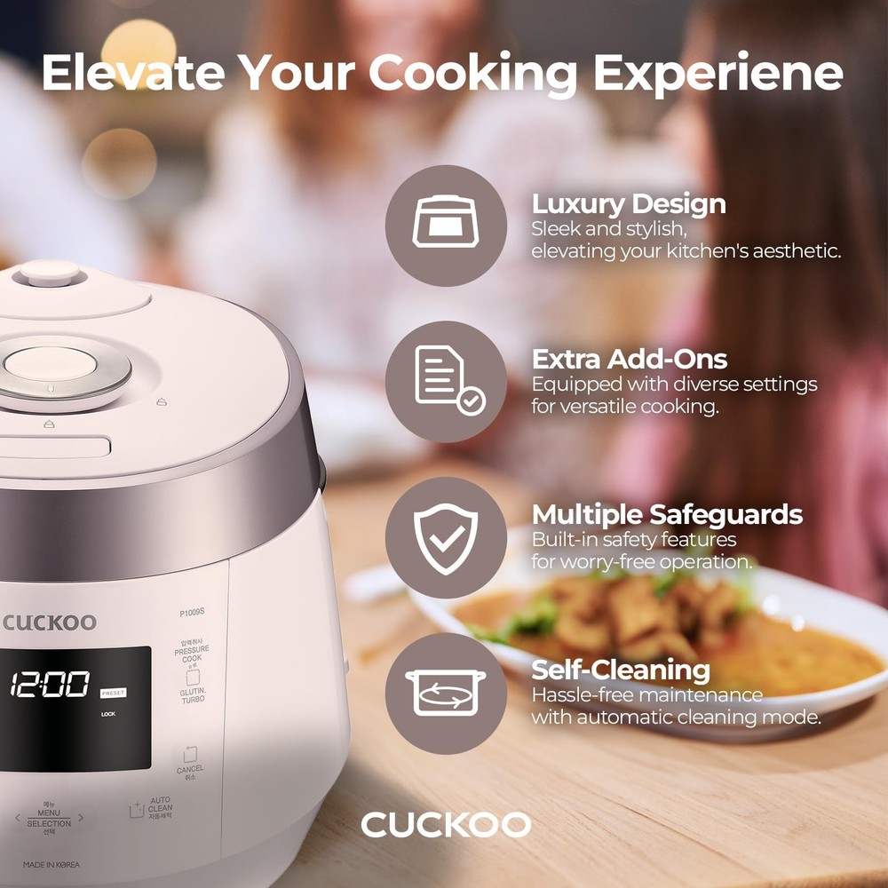 Cuckoo Heating Pressure Cooker & Warmer – 12 built-in programs, Glutinous.