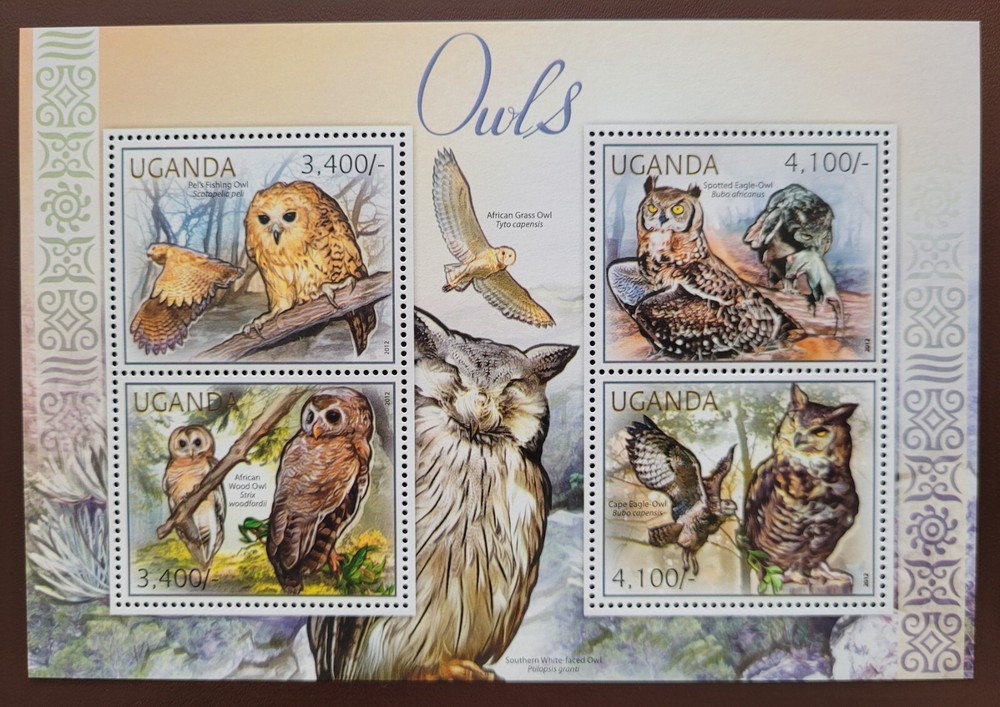 Uganda 2012 /  Fauna -  Birds - Owls / 4v ms