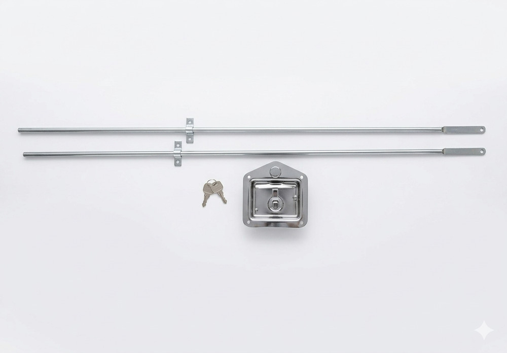 Stainless Steel 3-Point Folding T-Handle Locking Latch | Rods | Tool Box Cabinet