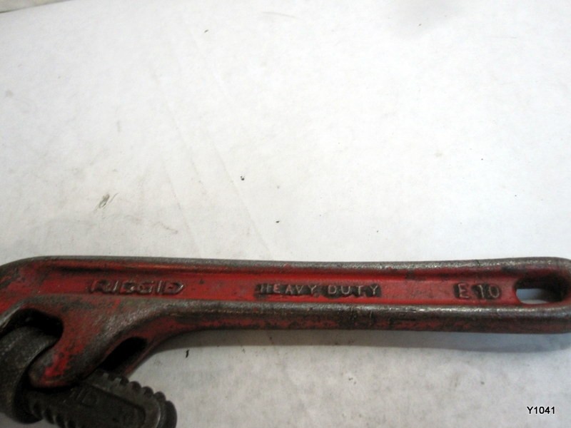 Vintage Ridgid Model# E10 Offset 10" Pipe Wrench, Plumber
