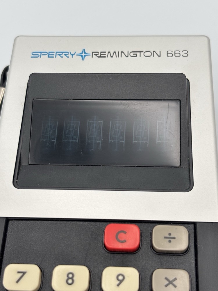 Vintage Sperry Remington 663 Handheld Calculator + Case Tested & Working
