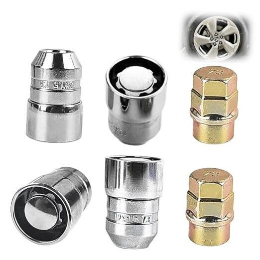 Chrome Cone Seat Wheel Locks Lug Nuts (M12 X 1.5 Thread Size) - Locks / 2 4