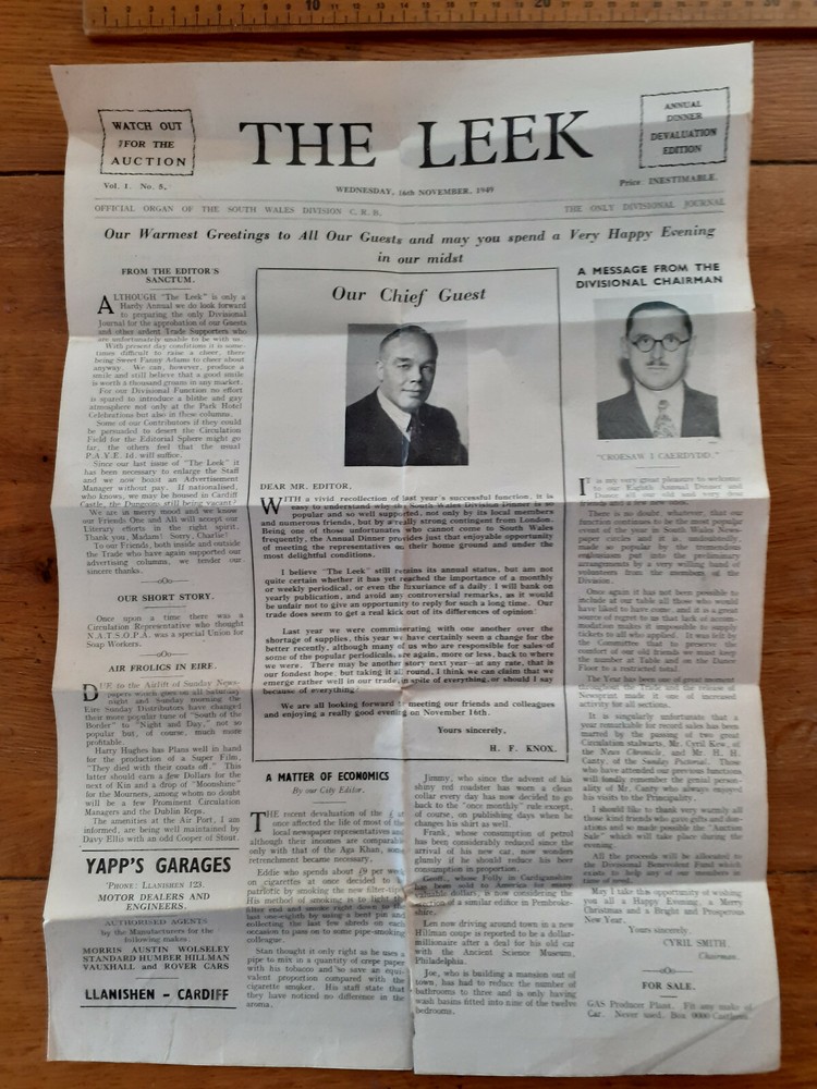 1949 The Leek newspaper