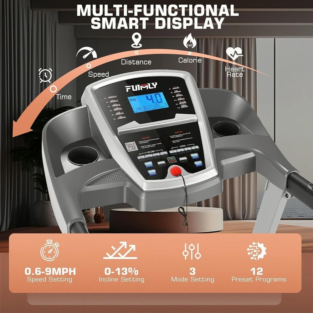 Treadmill 3.25HP for Home Electric Folding Exercise Running Machine APP Control