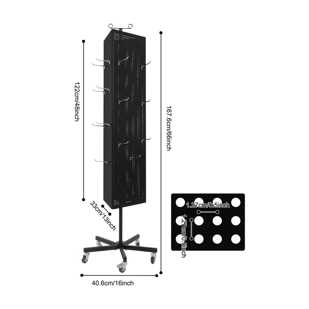Metal Jewelry Display Stand Mobile Triangular Display Stand DIY Pegboard & Hook