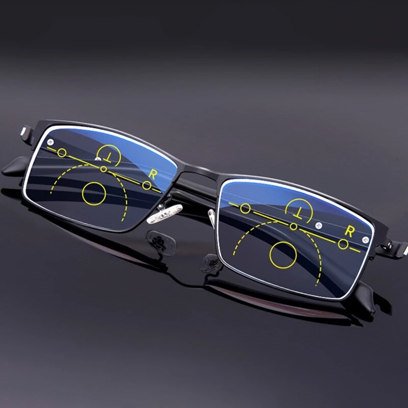 Anti-blue Light Reading Glasses Smart Zoom Progressive Multi-Focus Presbyopia