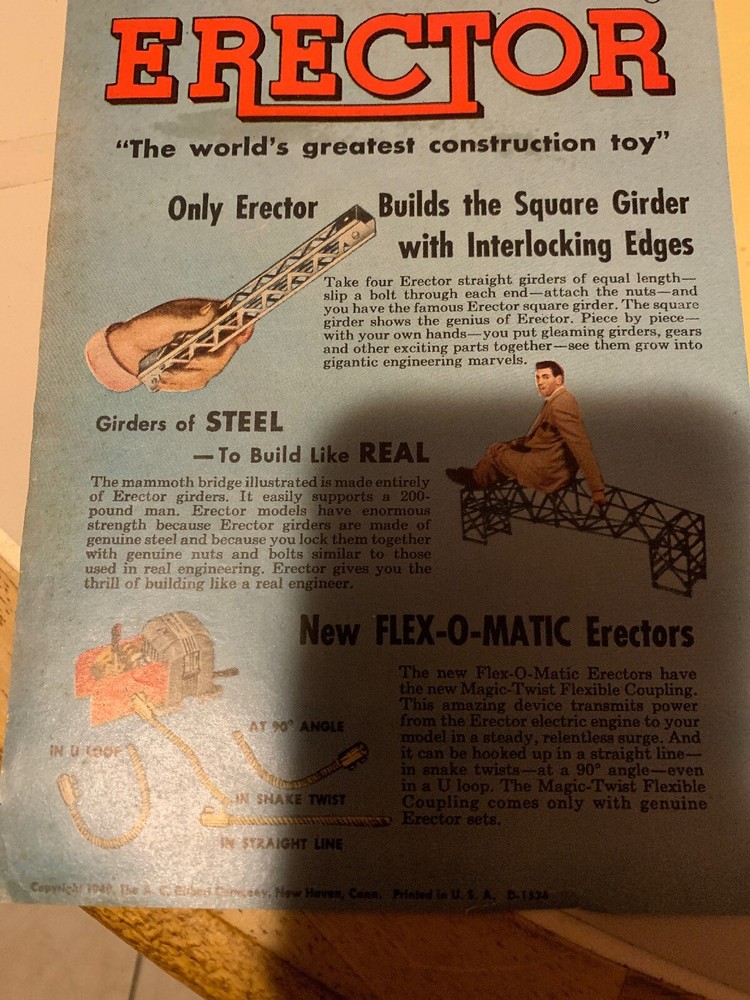Vintage 1949 American Flyer Erector Catalog