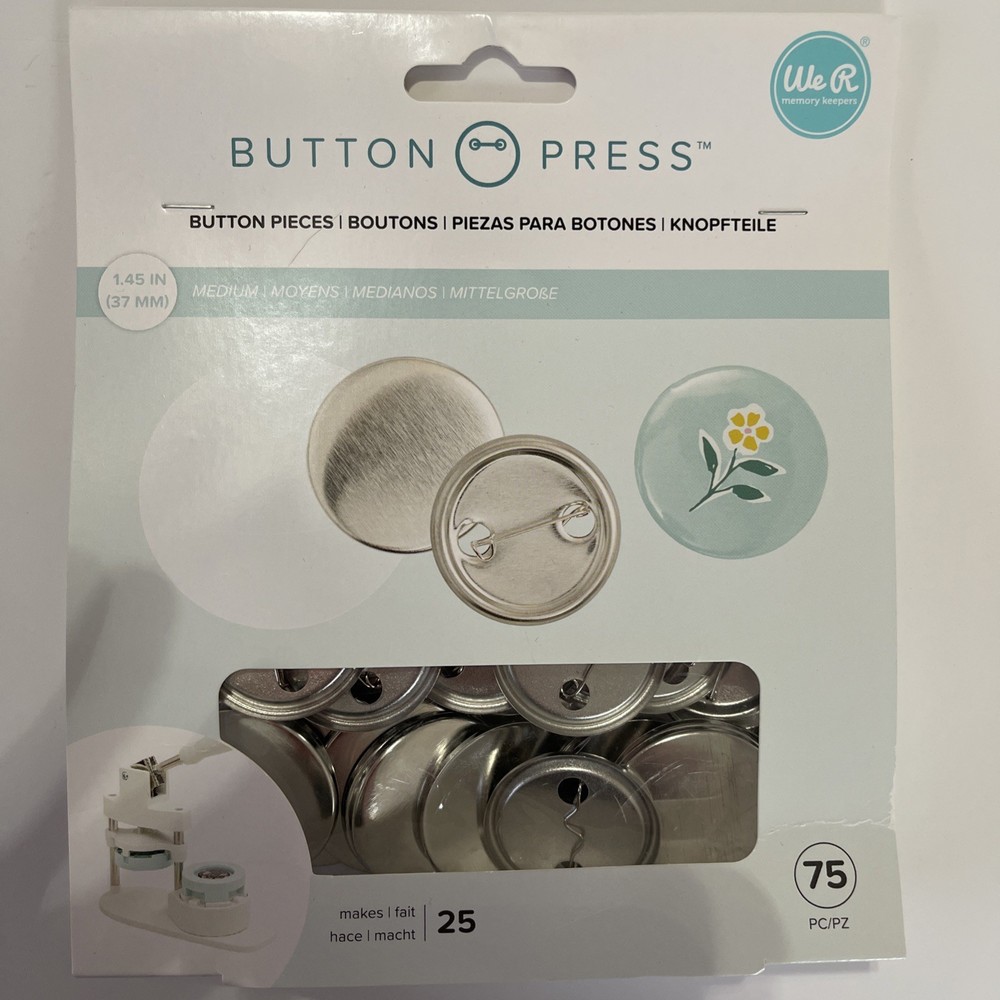We R Memory Keepers Button Press 1.45 in. Button Pieces, 75 Pc - 3 PACK