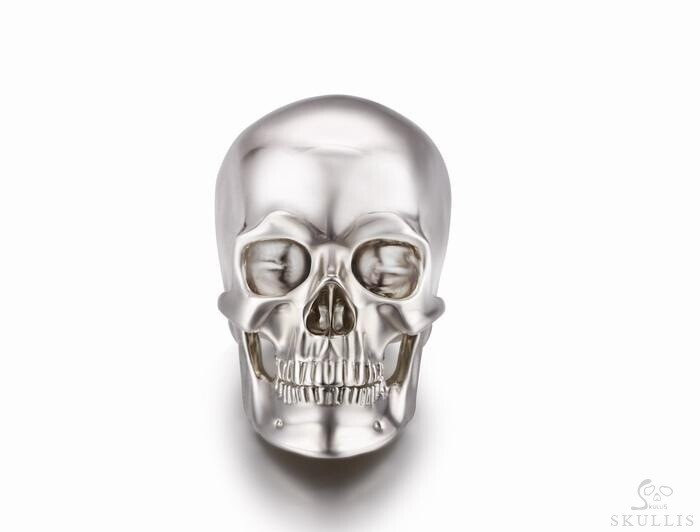 Nice 1.2" Solid 925 Sterling Silver Skull, Super Realistic