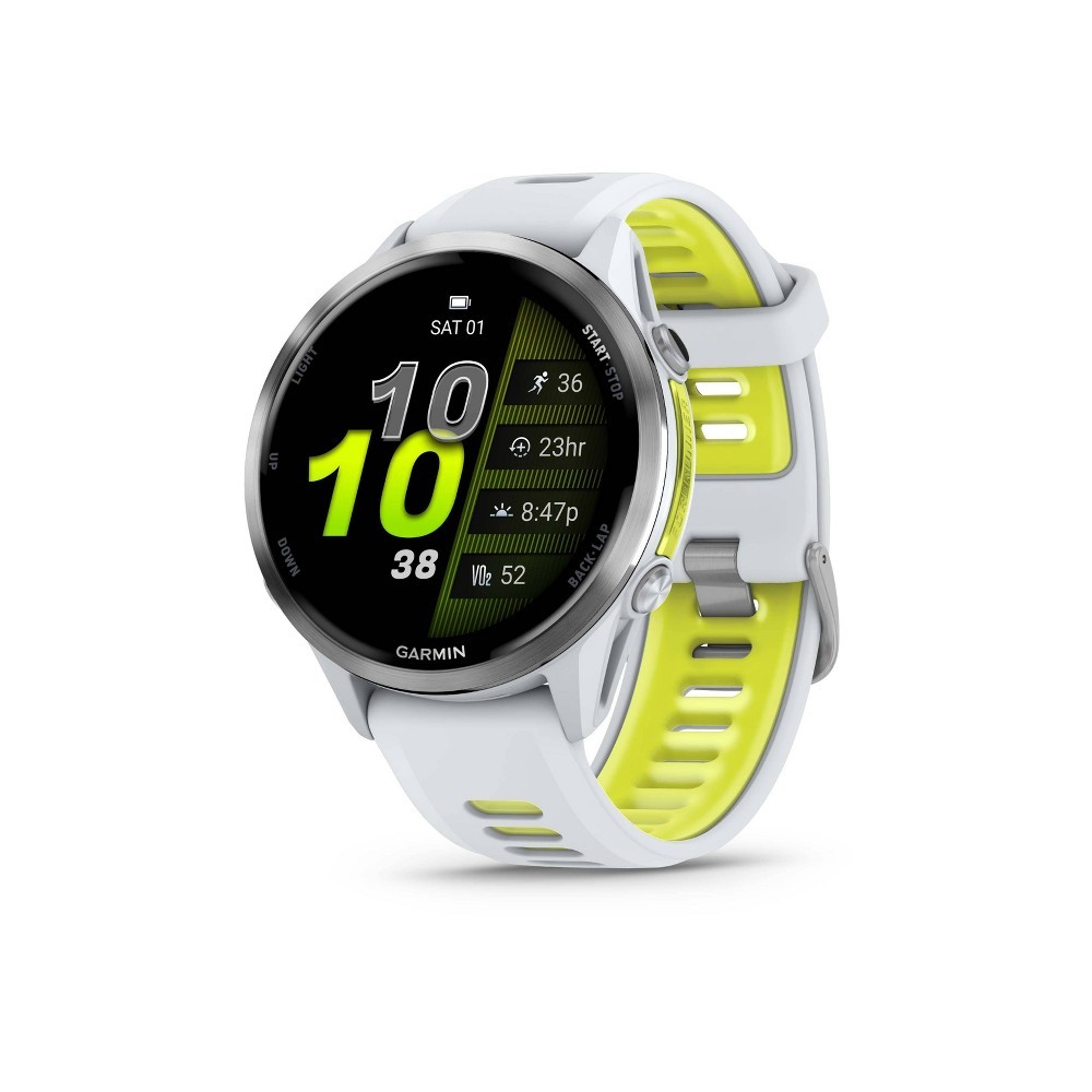 Garmin Forerunner 970 Watch Whitestone/Translucent Amp Yellow Silicone