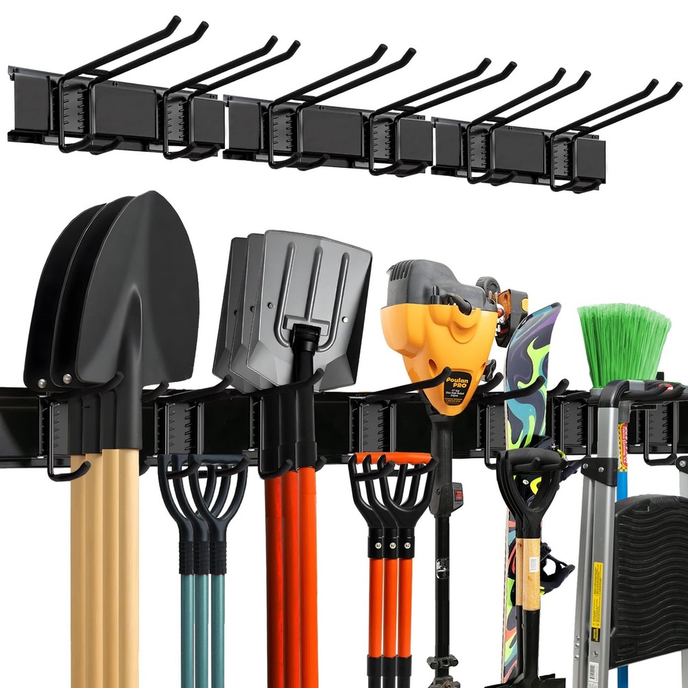 Garage Wall Organizer | 48" Heavy-Duty Tool Storage Rack | Adjustable Double-...