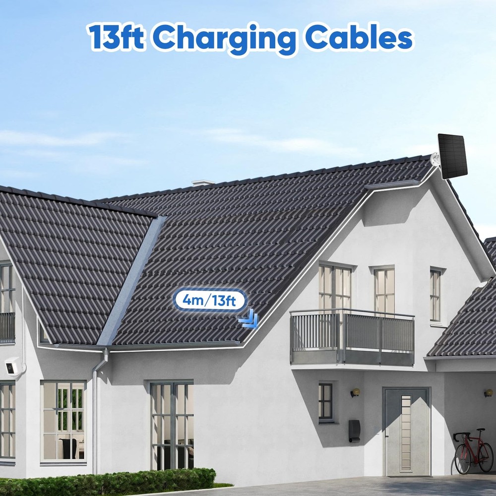 5W Solar Panel for Camera，Compatible with Spotlight Cam/Pro/Plus White