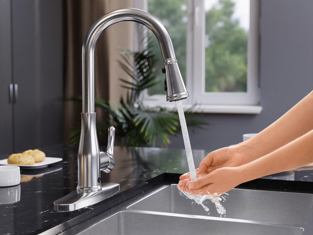 Sifo Hands Free Touchless 1-Handle Pull-Down Sprayer Kitchen Faucet with Motion