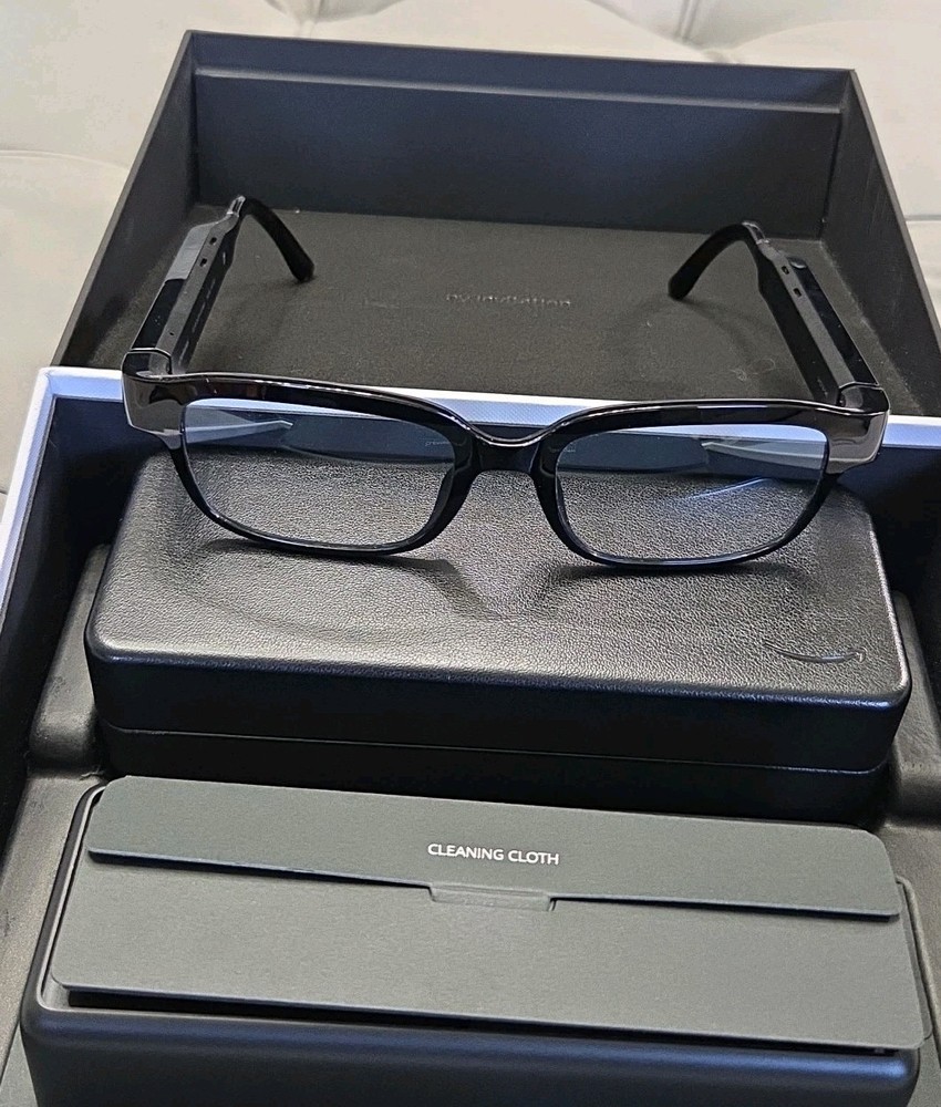 Amazon Echo Frames 1st Generation New Open Box Black Rectangle Smart Glasses
