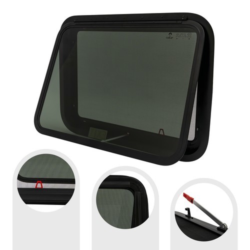RV Rectangular Push Out Window Trailer Exit Window Caravan Venting Window 90°
