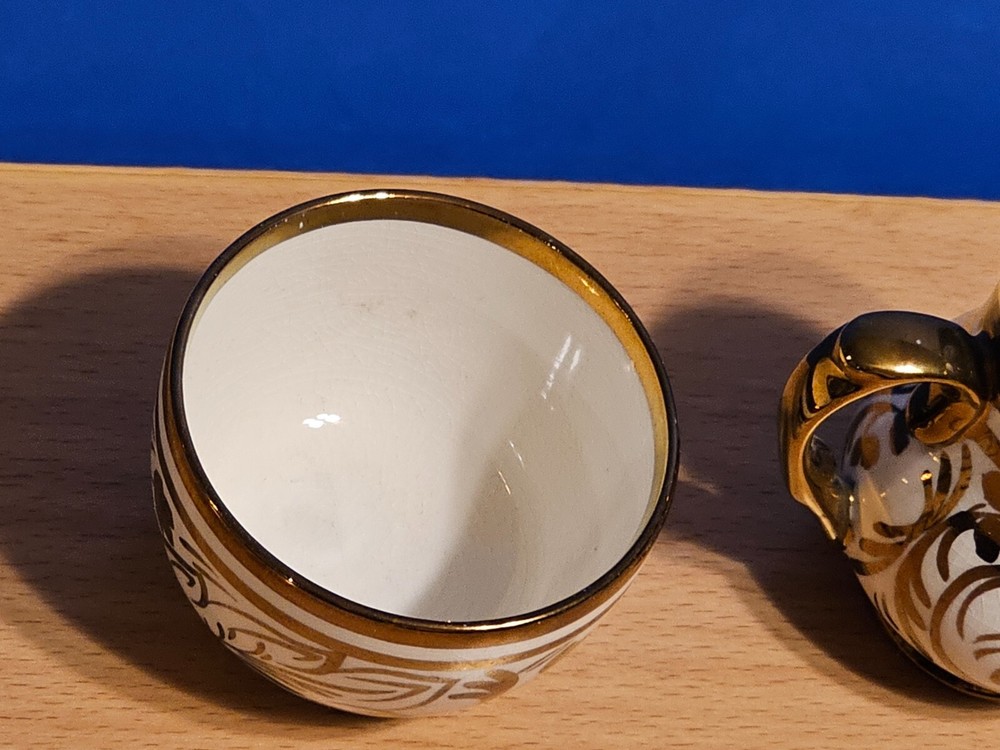 Wade Creamer and Sugar Bowl Dandy Copper Luster