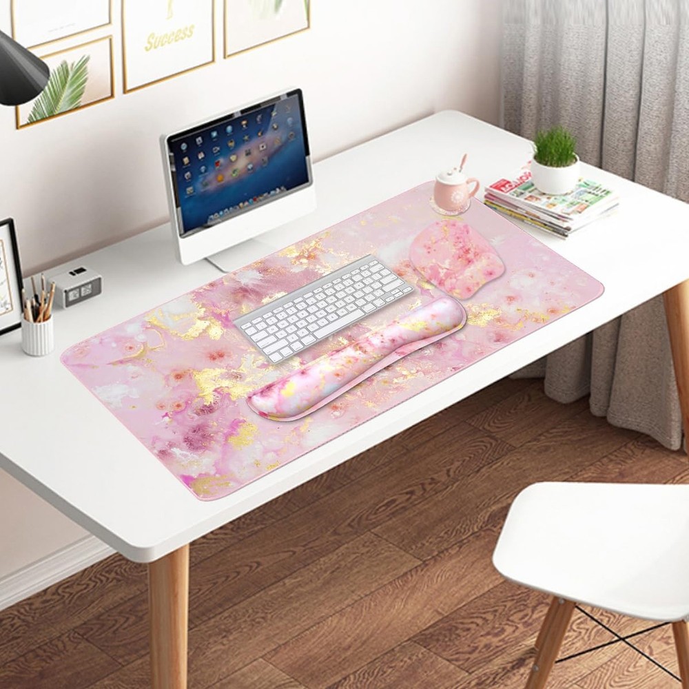 Keyboard Wrist Rest Large Mouse Pad Wrist Support for Computer, 4 in 1 Memory...