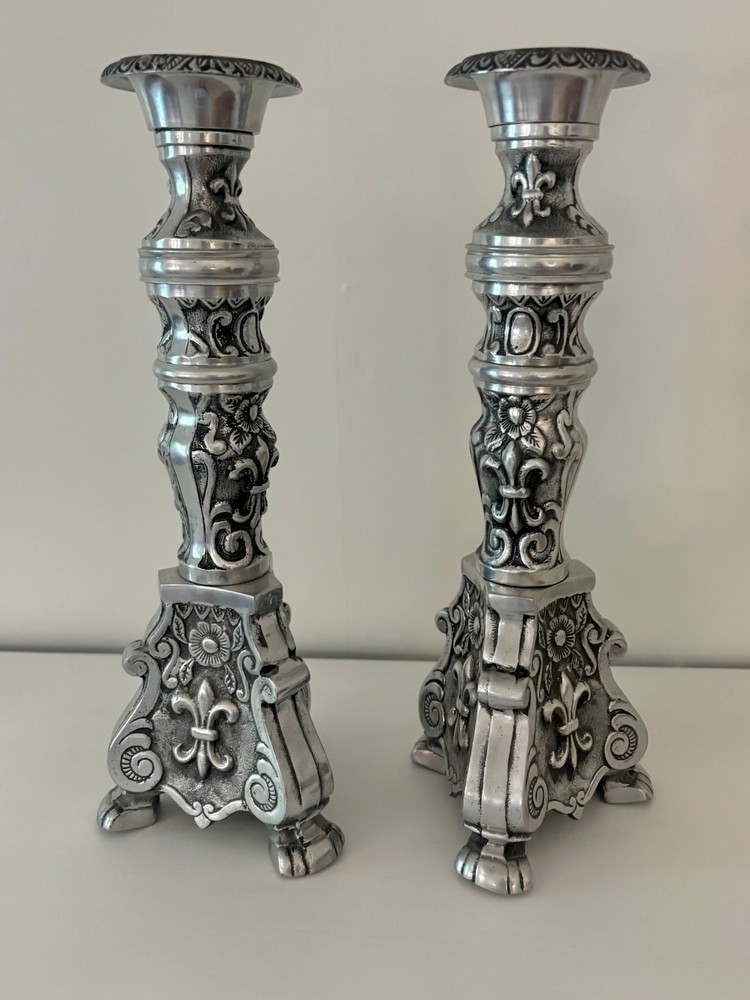 FRENCH POLISH SILVER Plated. CANDLESTICK. STUNNING! PAIR