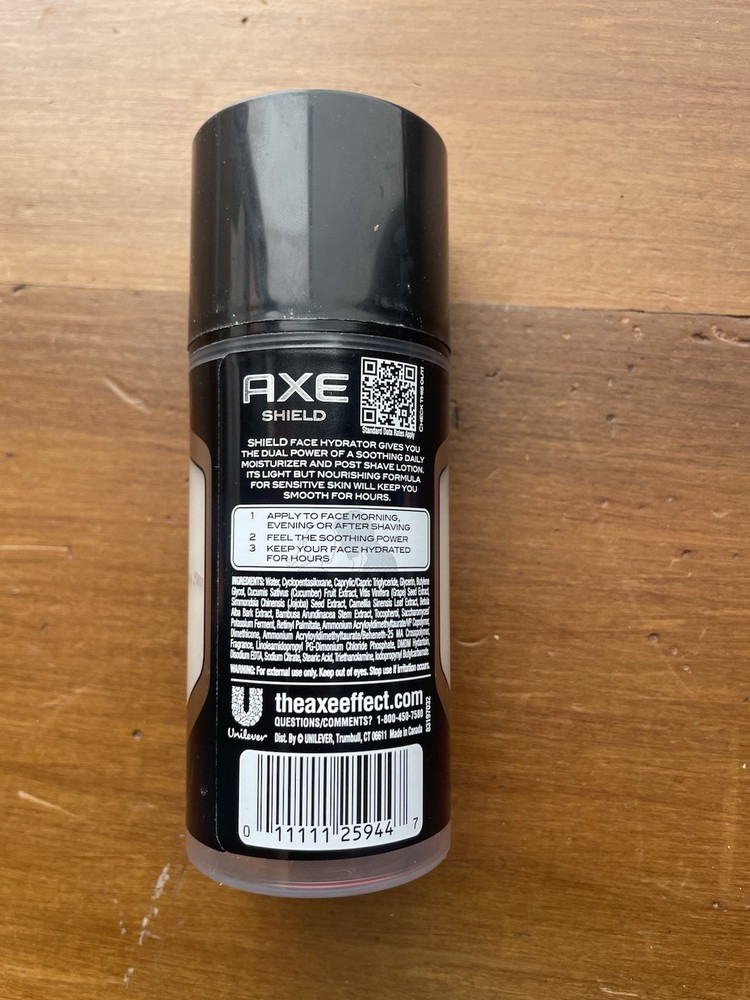 Axe Shield Sensitive Face Hydrator and Post-Shave Lotion 3.3oz Used + Vtg Sample