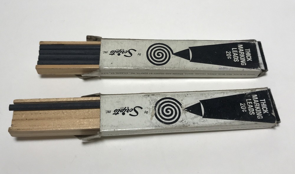Vintage Scripto G920 Thick Marking Lead Black 5 Sticks Total