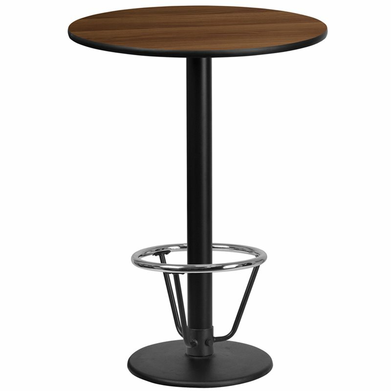 Flash Furniture 24" Round Laminate Top Pub Table in Walnut