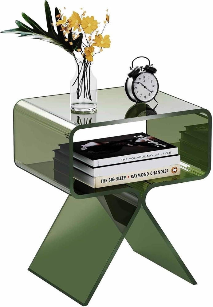 Acrylic Nightstand Side Table Modern Design Clear Home Decor Display End Table