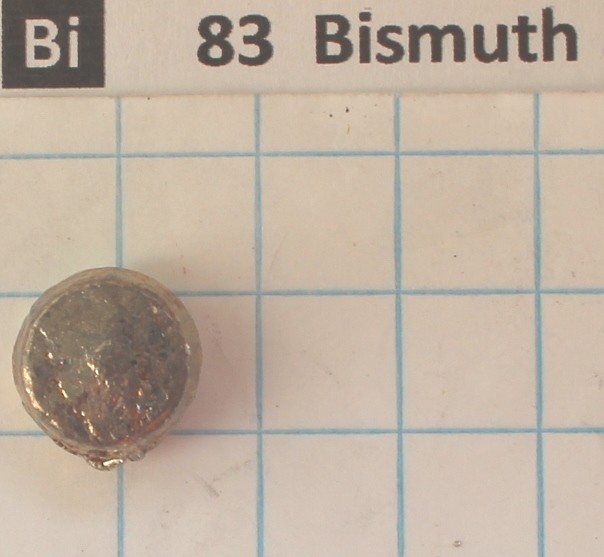 6 gram Bismuth metal Disk 99.99% pure element 83 sample