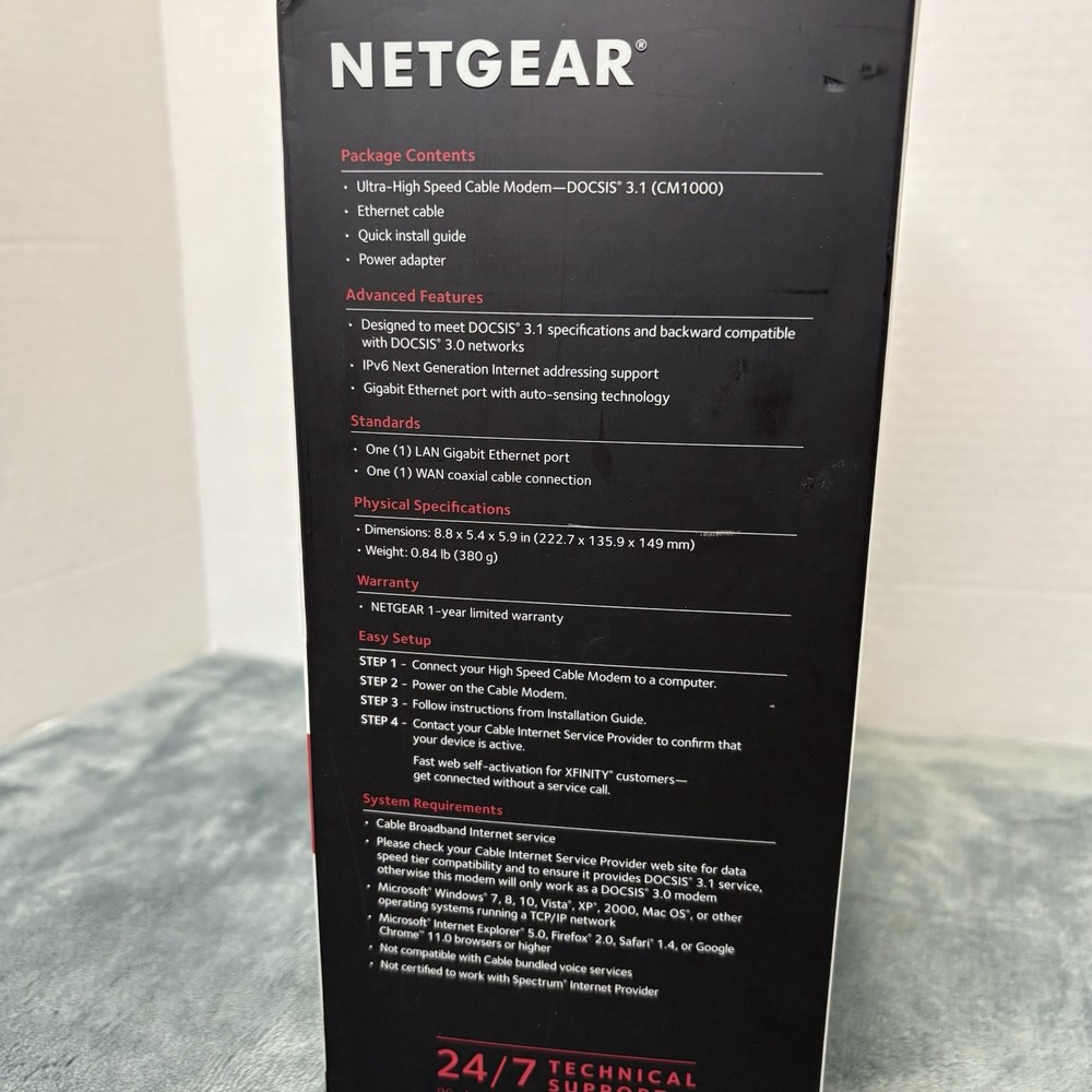 NETGEAR CM1000 High-Speed Cable Modem (Upto 6 Gbps)
