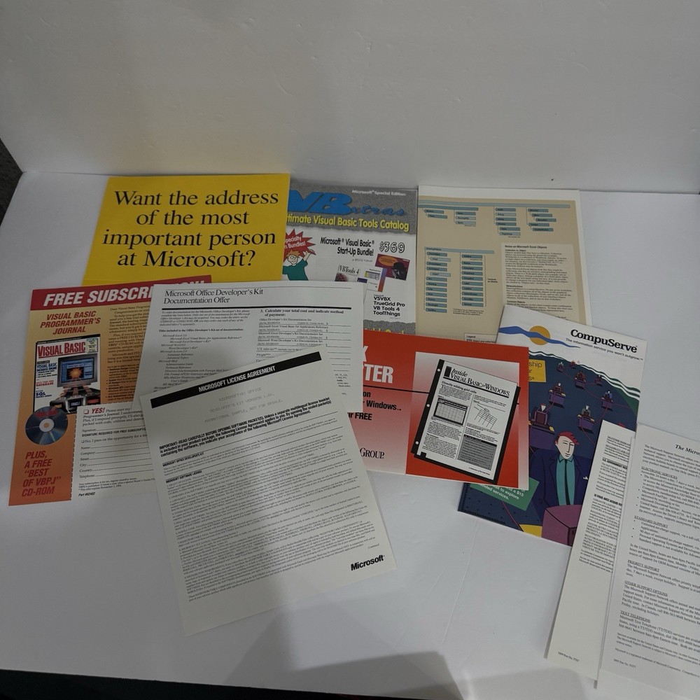 RARE Vintage Microsoft Dev Software Lot Visual Basic C++ FoxPro Promo NFR Box