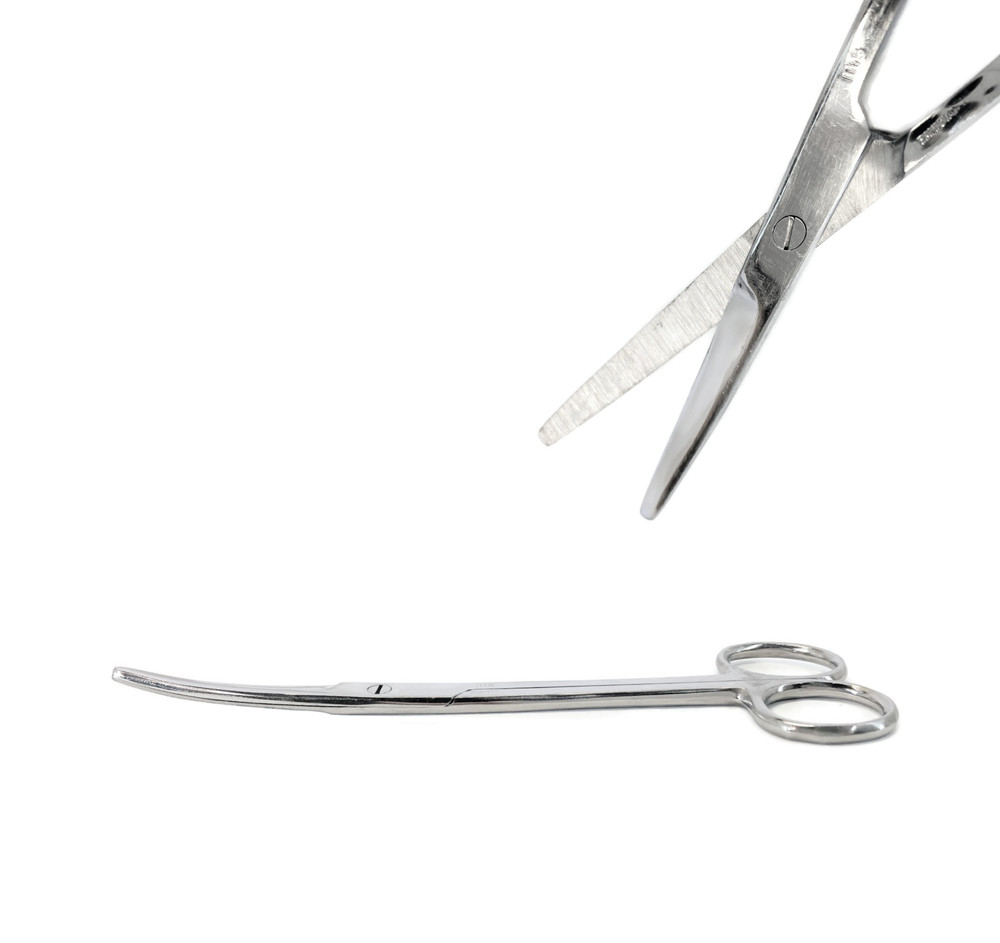 MAYO Beveled Blade Scissors, 6-3/4", Curved