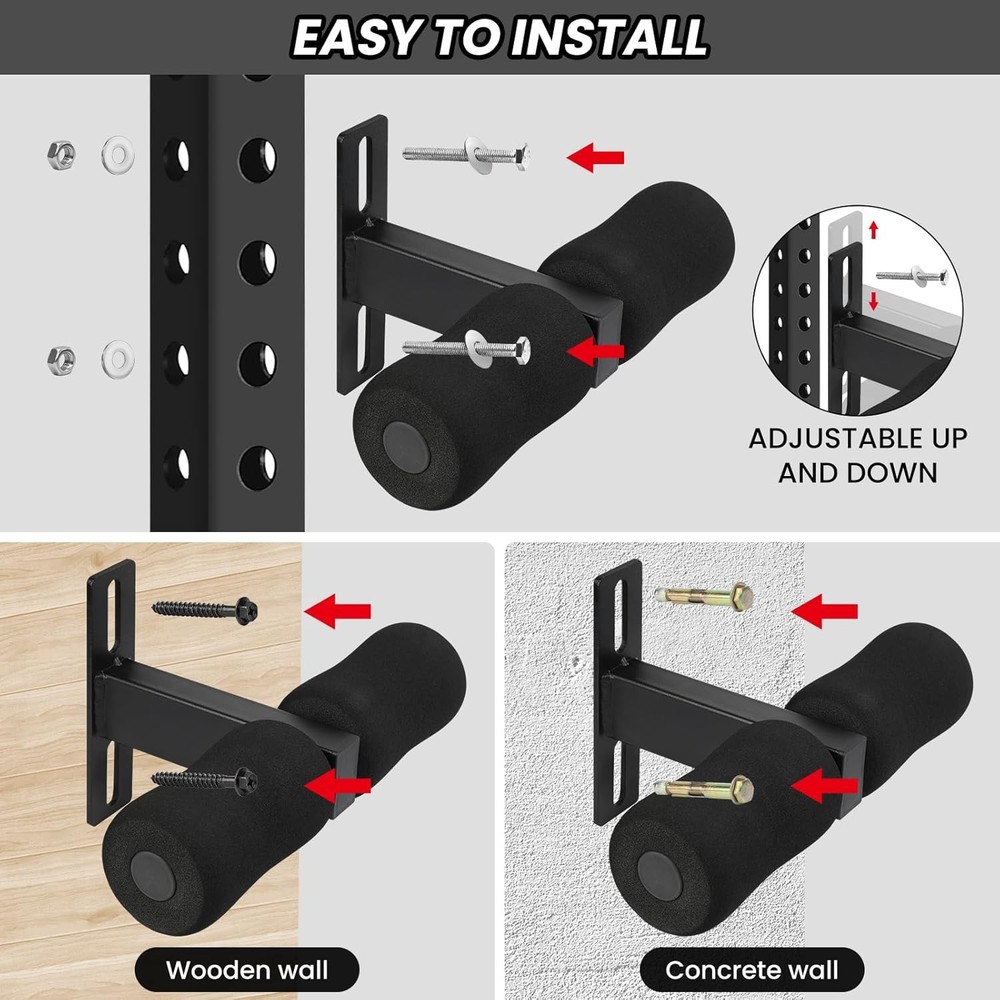 Nordic Hamstring Curl Squat Rack Attachment, Sit Up Assistant Device Abdominal C